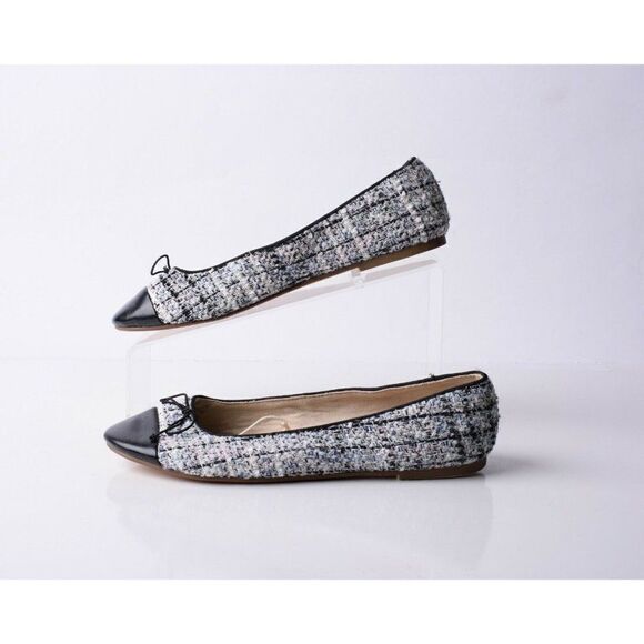 Zara Kids Girls Tweed Cap Toe Ballet Flats Sz 7.5 Eu 38 Bow Detail 2517/003 NWT - Picture 5 of 8